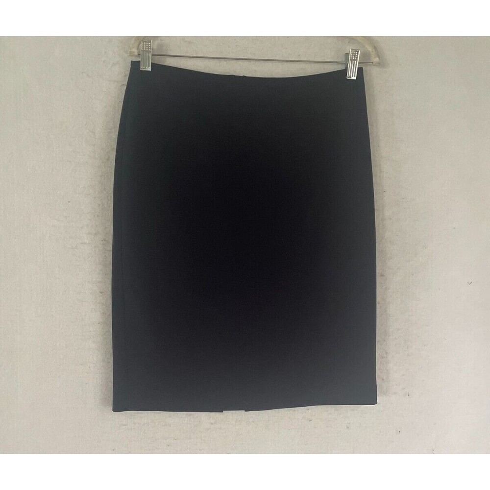 St John Womens Skirt 6 Dark Navy Blue Pull On Straight Short Pencil Made in USA